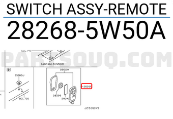 Nissan 282685W50A SWITCH ASSY-REMOTE