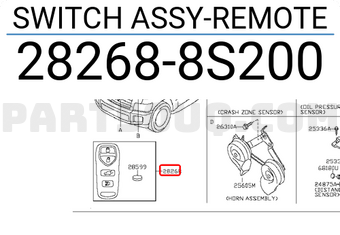 Nissan 282688S200 SWITCH ASSY-REMOTE