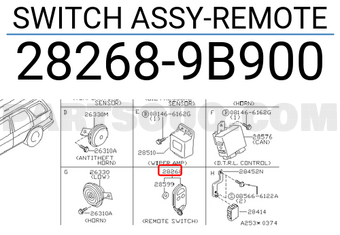Nissan 282689B900 SWITCH ASSY-REMOTE