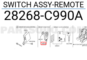 Nissan 28268C990A SWITCH ASSY-REMOTE