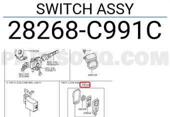 Nissan 28268C991C SWITCH ASSY