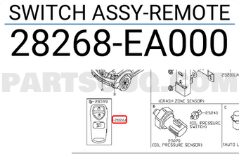Nissan 28268EA000 SWITCH ASSY-REMOTE