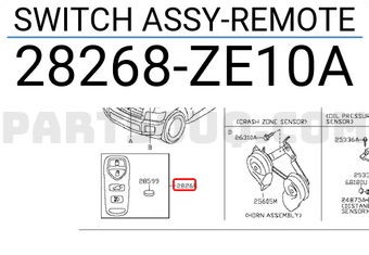 Nissan 28268ZE10A SWITCH ASSY-REMOTE