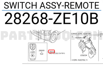 Nissan 28268ZE10B SWITCH ASSY-REMOTE