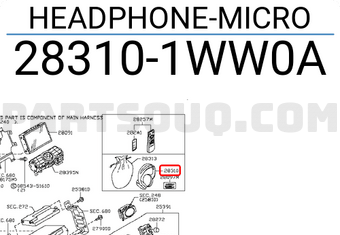Nissan 283101WW0A HEADPHONE-MICRO