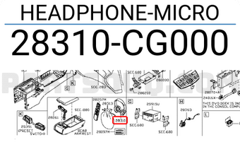Nissan 28310CG000 HEADPHONE-MICRO