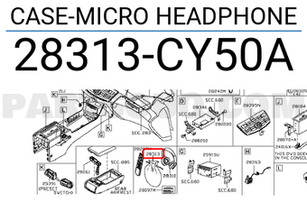Nissan 28313CY50A CASE-MICRO HEADPHONE