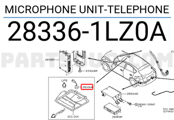 Nissan 283361LZ0A MICROPHONE UNIT-TELEPHONE