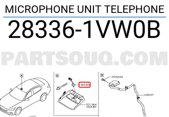 Nissan 283361VW0B MICROPHONE UNIT TELEPHONE