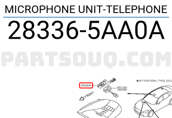 Nissan 283365AA0A MICROPHONE UNIT-TELEPHONE