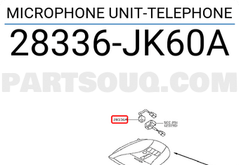 Nissan 28336JK60A MICROPHONE UNIT-TELEPHONE