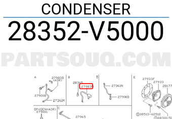 Nissan 28352V5000 CONDENSER