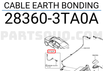Nissan 283603TA0A CABLE EARTH BONDING