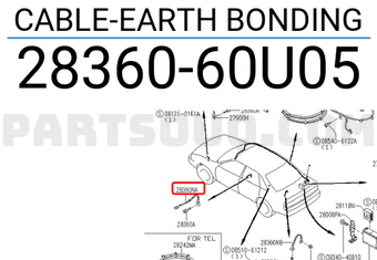 Nissan 2836060U05 CABLE-EARTH BONDING
