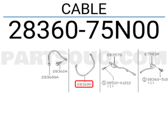 Nissan 2836075N00 CABLE