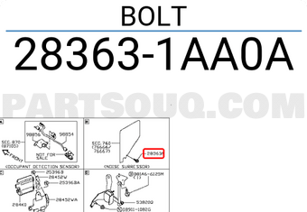 Nissan 283631AA0A BOLT
