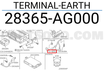 Nissan 28365AG000 TERMINAL-EARTH