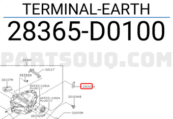 Nissan 28365D0100 TERMINAL-EARTH