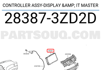 Nissan 283873ZD2D CONTROLLER ASSY-DISPLAY & IT MASTER