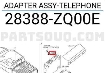 Nissan 28388ZQ00E ADAPTER ASSY-TELEPHONE