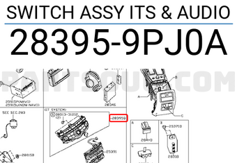 Nissan 283959PJ0A SWITCH ASSY ITS & AUDIO