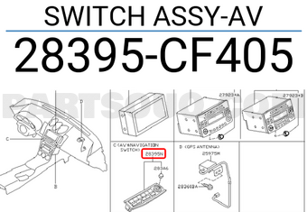 Nissan 28395CF405 SWITCH ASSY-AV