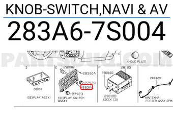 Nissan 283A67S004 KNOB-SWITCH,NAVI & AV
