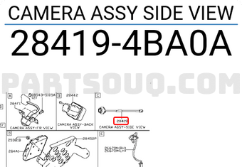 Nissan 284194BA0A CAMERA ASSY SIDE VIEW