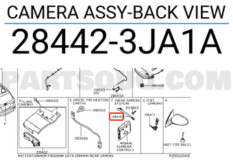 Nissan 284423JA1A CAMERA ASSY-BACK VIEW