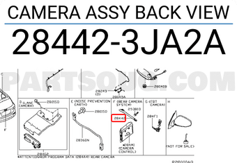 Nissan 284423JA2A CAMERA ASSY BACK VIEW
