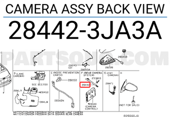 Nissan 284423JA3A CAMERA ASSY BACK VIEW