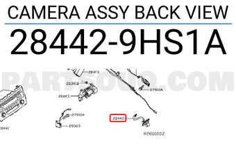 Nissan 284429HS1A CAMERA ASSY BACK VIEW