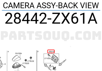 Nissan 28442ZX61A CAMERA ASSY-BACK VIEW