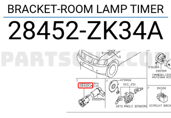 Nissan 28452ZK34A BRACKET-ROOM LAMP TIMER