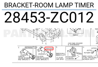 Nissan 28453ZC012 BRACKET-ROOM LAMP TIMER