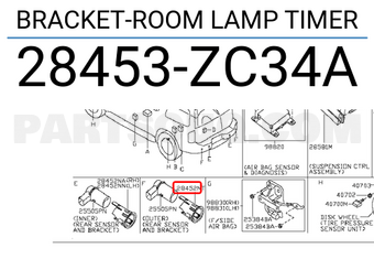 Nissan 28453ZC34A BRACKET-ROOM LAMP TIMER