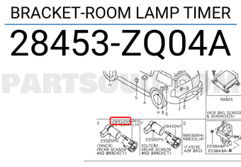 Nissan 28453ZQ04A BRACKET-ROOM LAMP TIMER