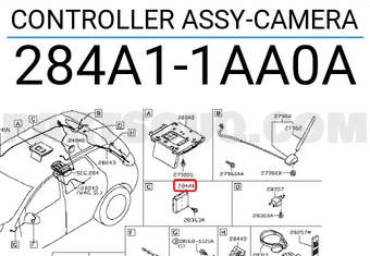 Nissan 284A11AA0A CONTROLLER ASSY-CAMERA