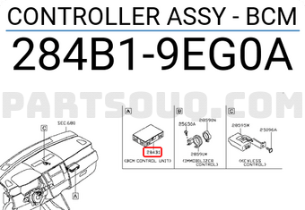 Nissan 284B19EG0A CONTROLLER ASSY - BCM