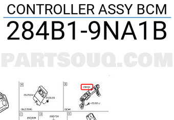 Nissan 284B19NA1B CONTROLLER ASSY BCM