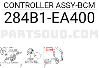 Nissan 284B1EA400 CONTROLLER ASSY-BCM