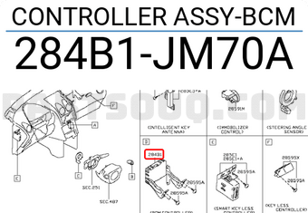 Nissan 284B1JM70A CONTROLLER ASSY-BCM