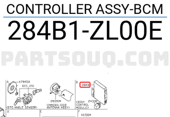 Nissan 284B1ZL00E CONTROLLER ASSY-BCM