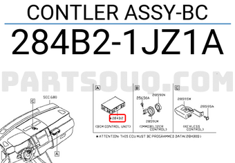 Nissan 284B21JZ1A CONTLER ASSY-BC