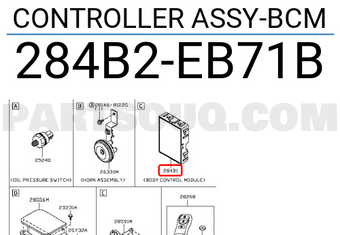 Nissan 284B2EB71B CONTROLLER ASSY-BCM