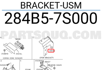 Nissan 284B57S000 BRACKET-USM