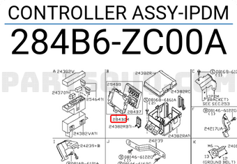 Nissan 284B6ZC00A CONTROLLER ASSY-IPDM