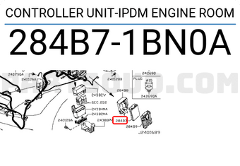 Nissan 284B71BN0A CONTROLLER UNIT-IPDM ENGINE ROOM