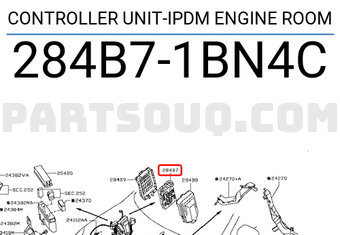 Nissan 284B71BN4C CONTROLLER UNIT-IPDM ENGINE ROOM