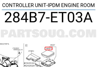 Nissan 284B7ET03A CONTROLLER UNIT-IPDM ENGINE ROOM